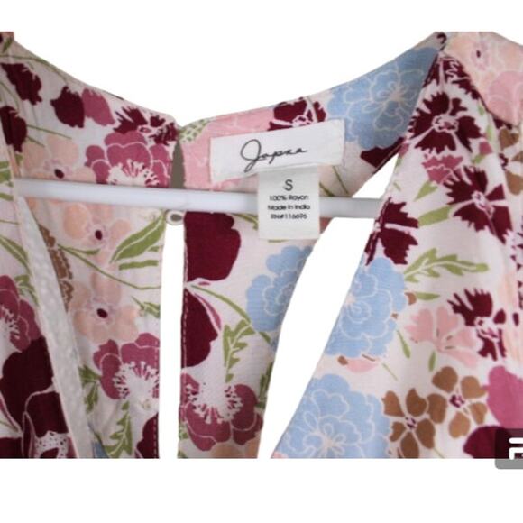 Japna Floral Maxi Dress Boho Feminine Size Small Bloomcore Smocked Back New - Picture 6 of 7